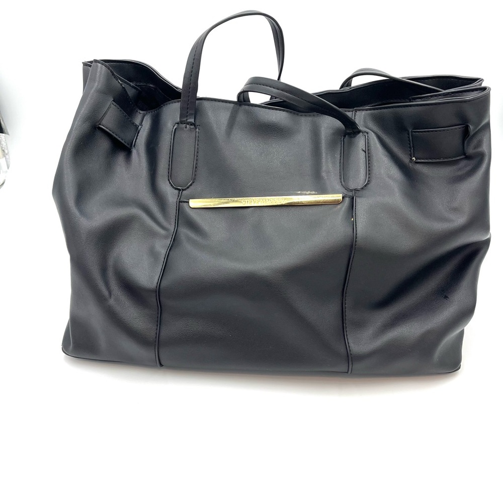 Steve Madden Black Leather Oversized Tote